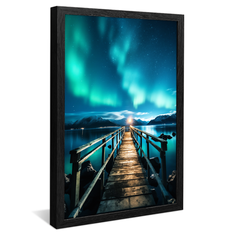 Pier and Northern Lights Canvas