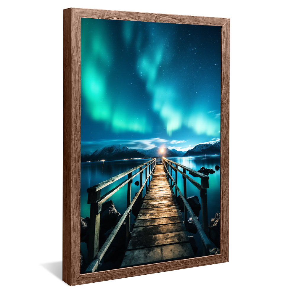 Pier and Northern Lights Canvas