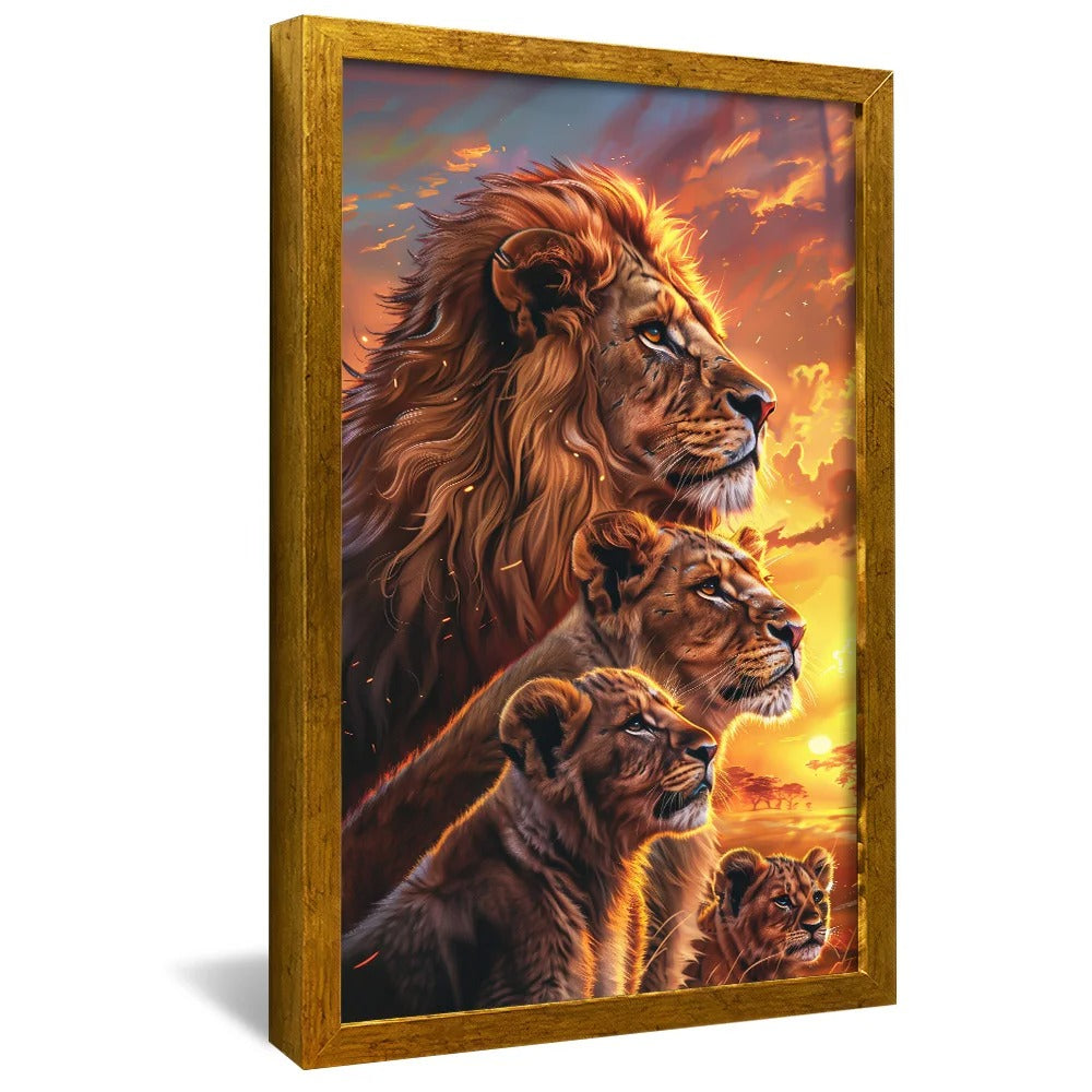 Portrait of Lions at Sunset v1443 Canvas