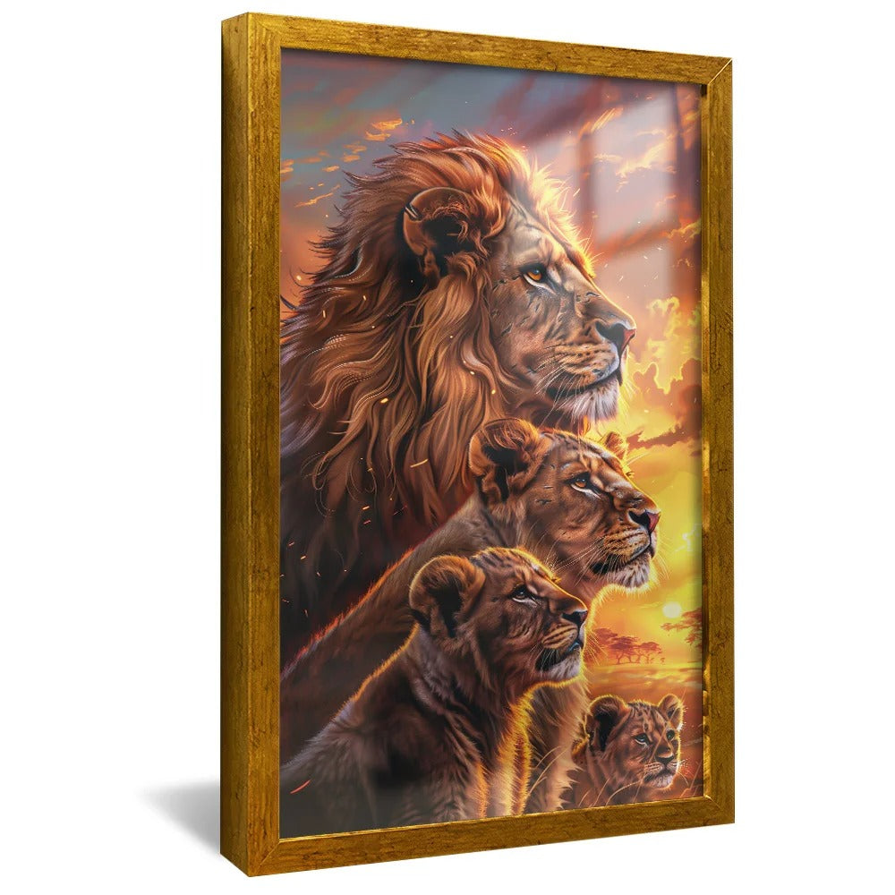 Portrait of Lions at Sunset v1443 Canvas