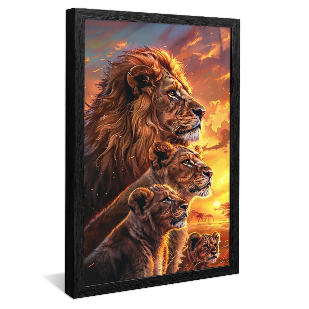 Portrait of Lions at Sunset v1443 Canvas