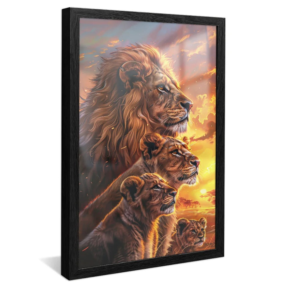 Portrait of Lions at Sunset v1443 Canvas