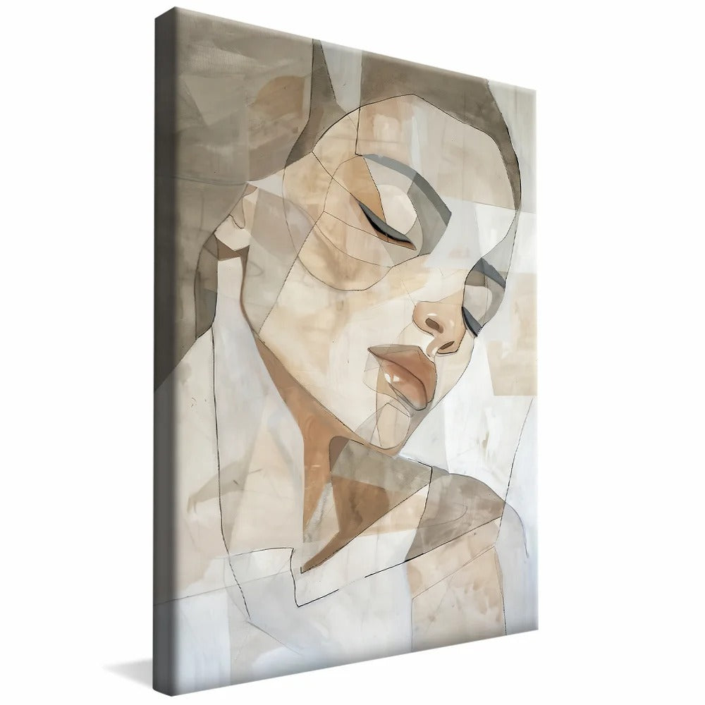 Portrait of a Woman in Lines Canvas v1401