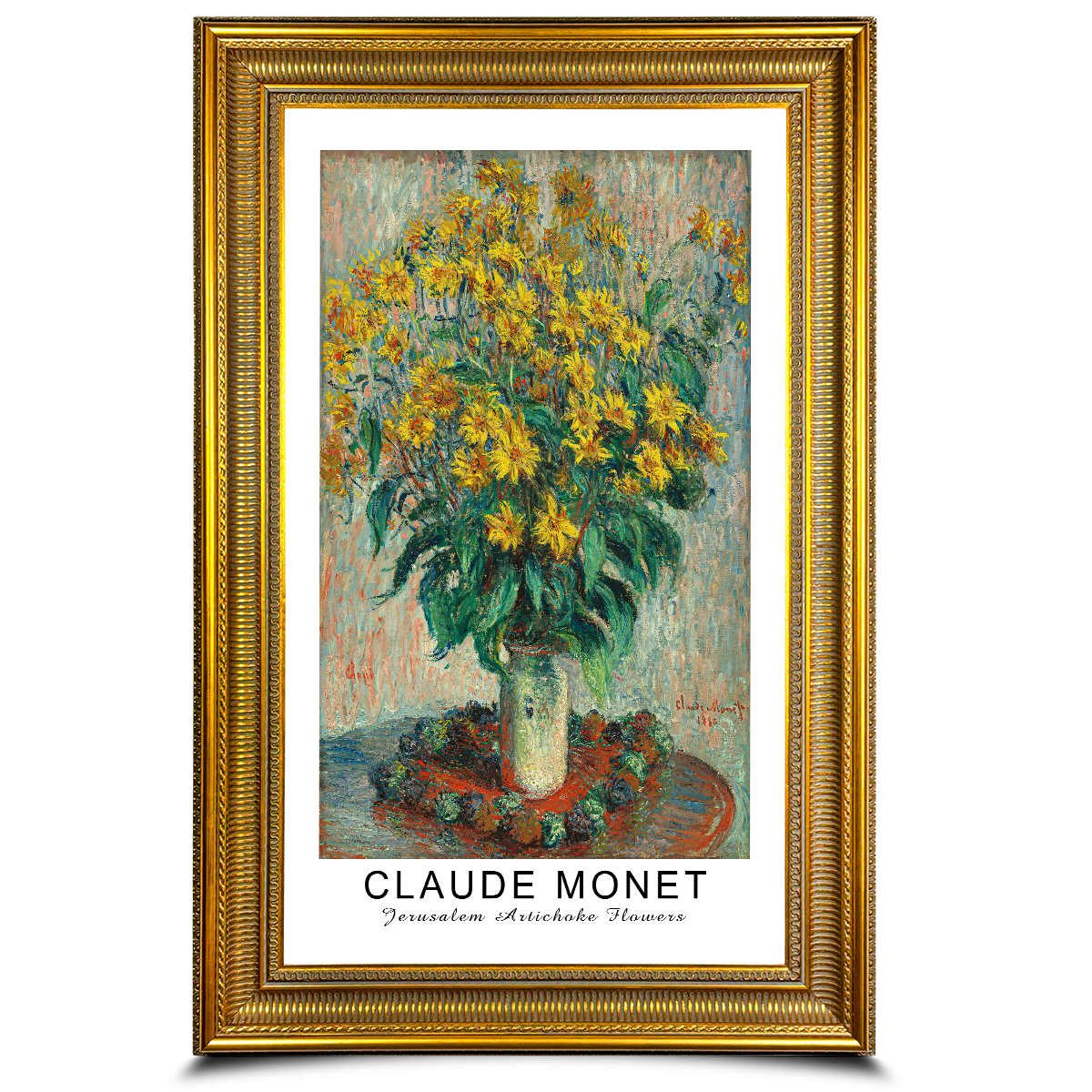Claude Monet Jerusalem Artichoke Flowers Canvas