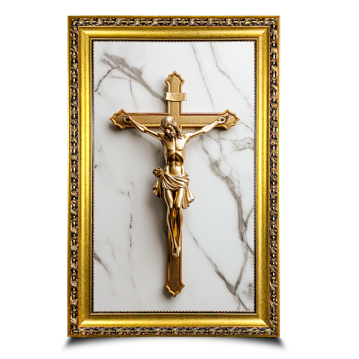 Christ’s Cross on Marble Canvas