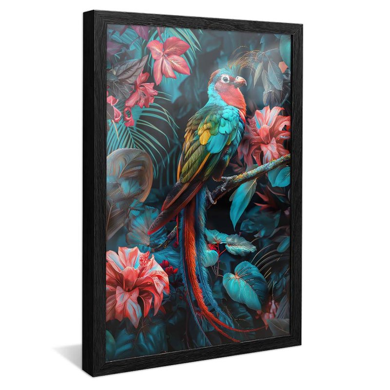 Quetzal and Flowers V1678 Canvas