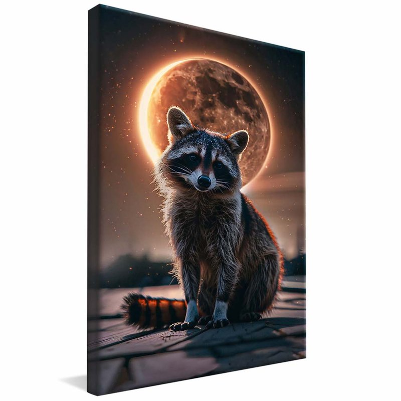 Raccoon and the Moon V1692 Canvas