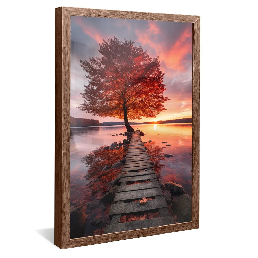 Red Tree Landscape Canvas V96