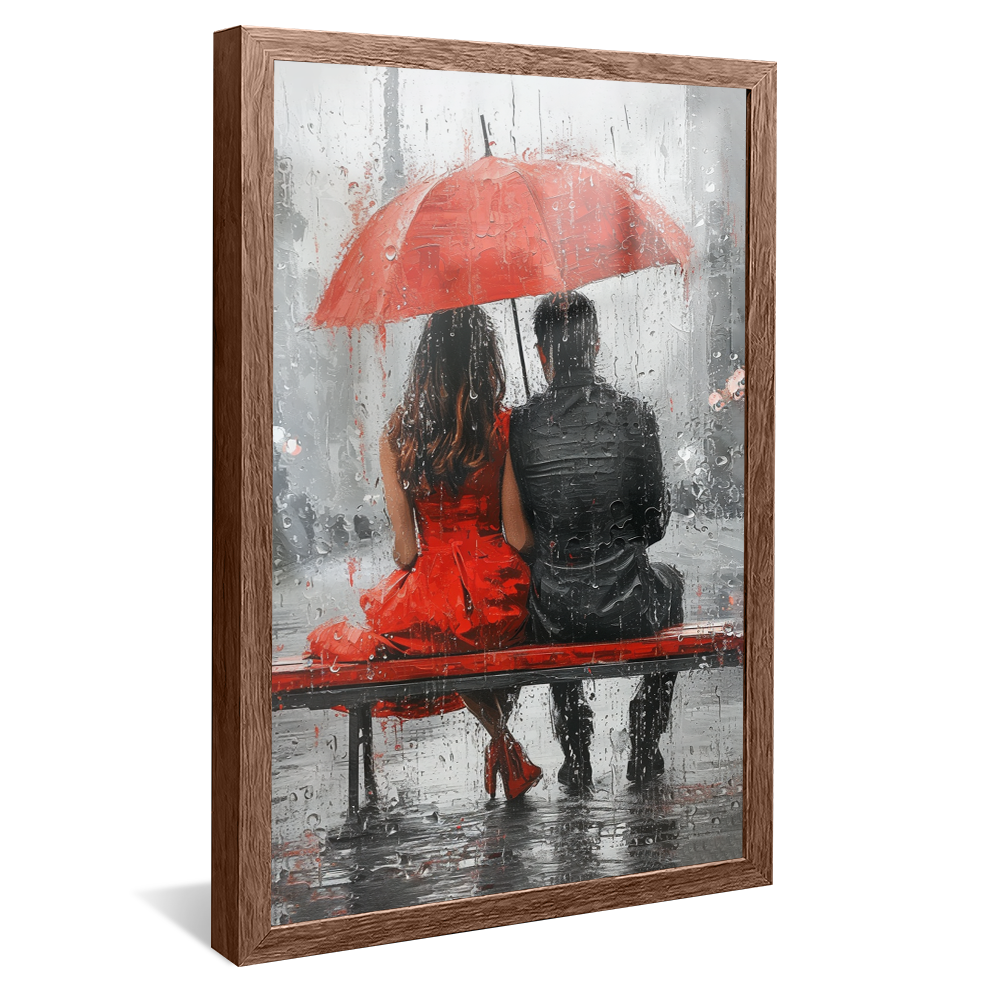 Romantic Couple in the Rain V1095 Canvas