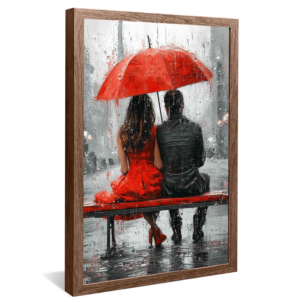 Romantic Couple in the Rain V1095 Canvas