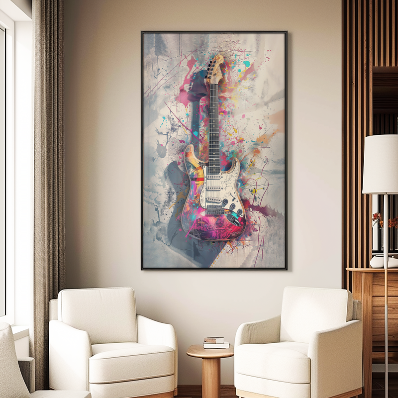 Rosa Street Art Guitar V1289 Canvas