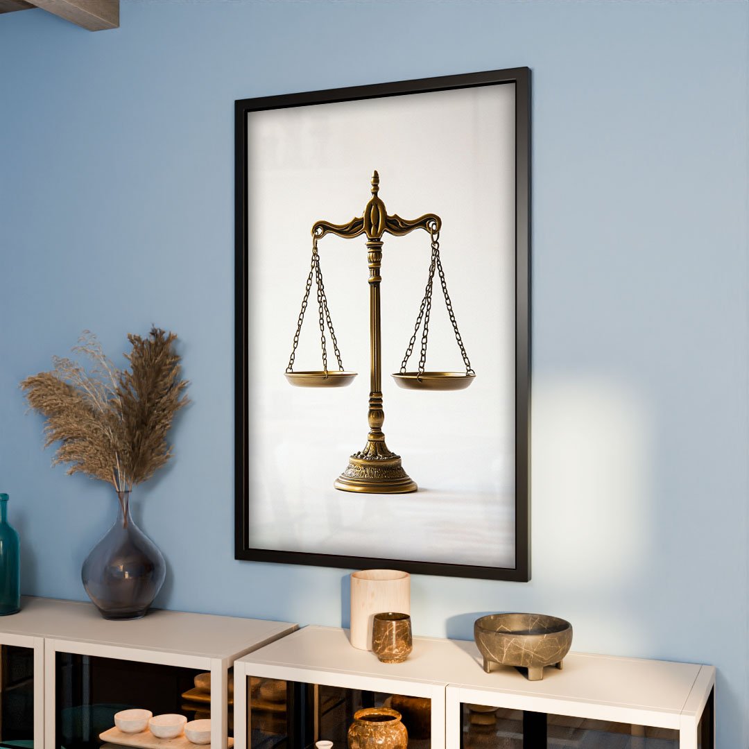 Scales of Justice with White Background V2056 Canvas