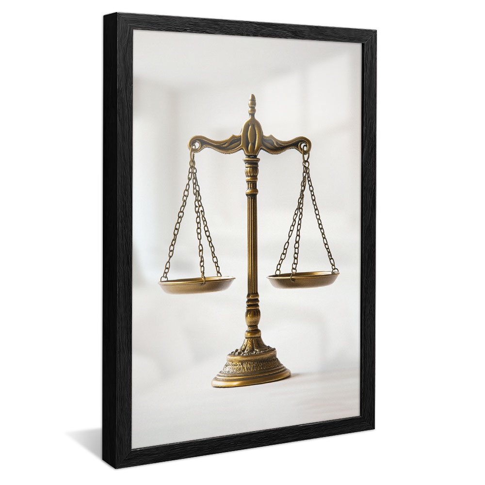 Scales of Justice with White Background V2056 Canvas