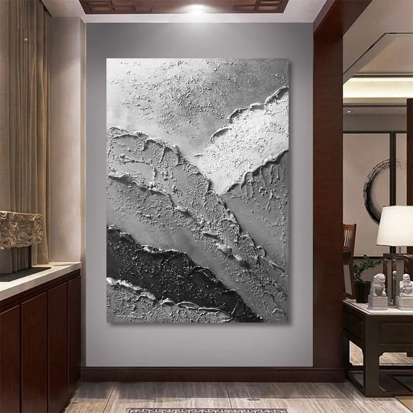 Silver 3D Abstract Canvas