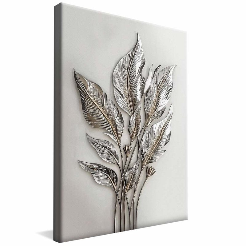 Silver Floral V2082 Canvas