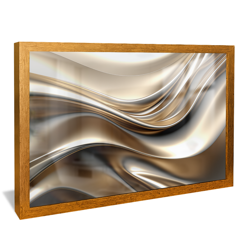 Silver Gold Satin Wave V827 Canvas