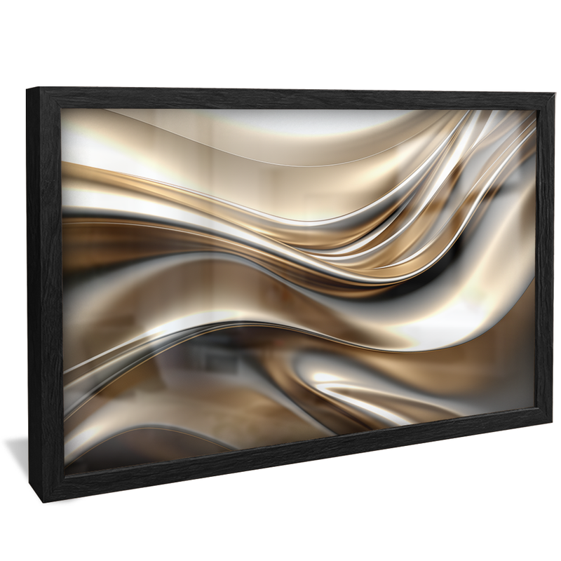 Silver Gold Satin Wave V827 Canvas