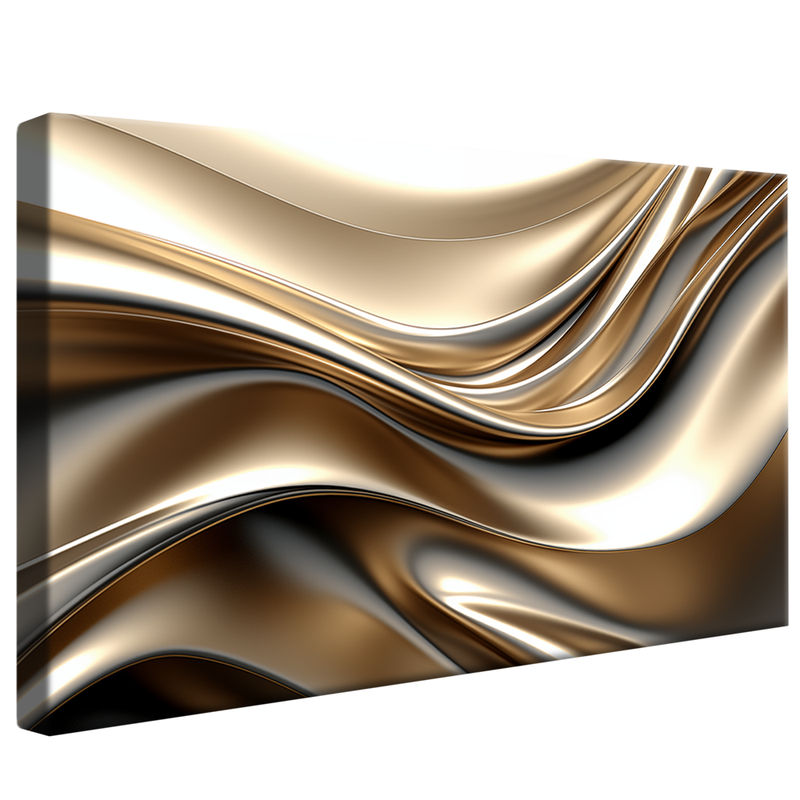 Silver Gold Satin Wave V827 Canvas