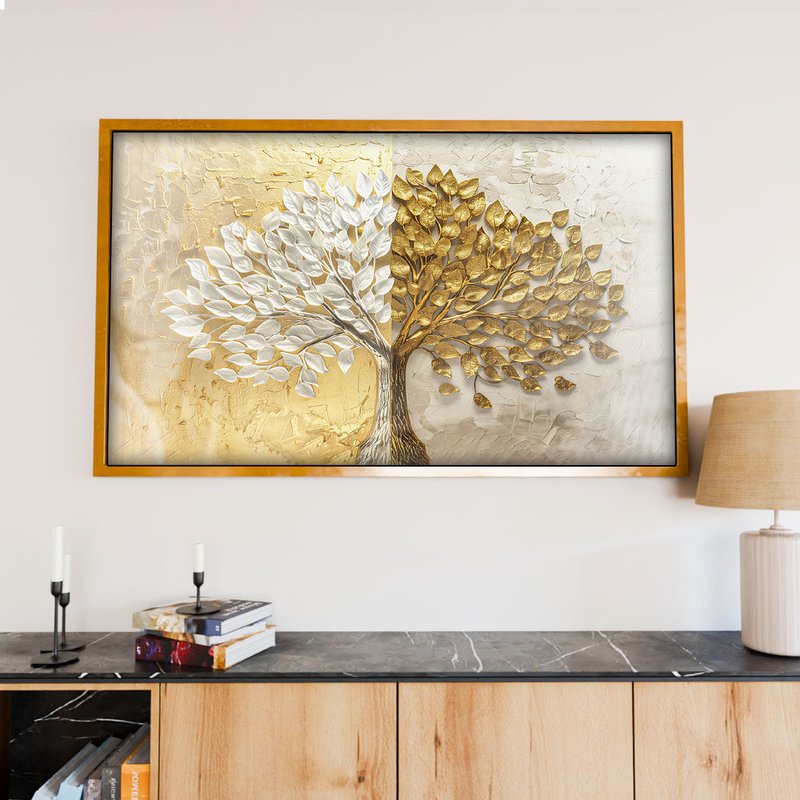 Silver and Gold Tree V1946 Canvas