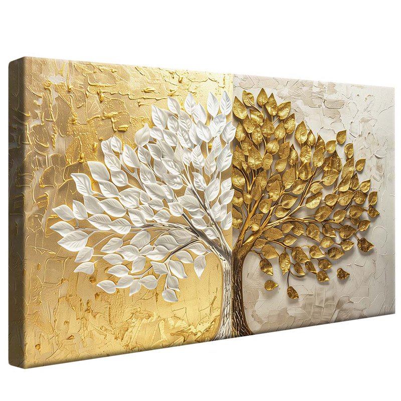 Silver and Gold Tree V1946 Canvas