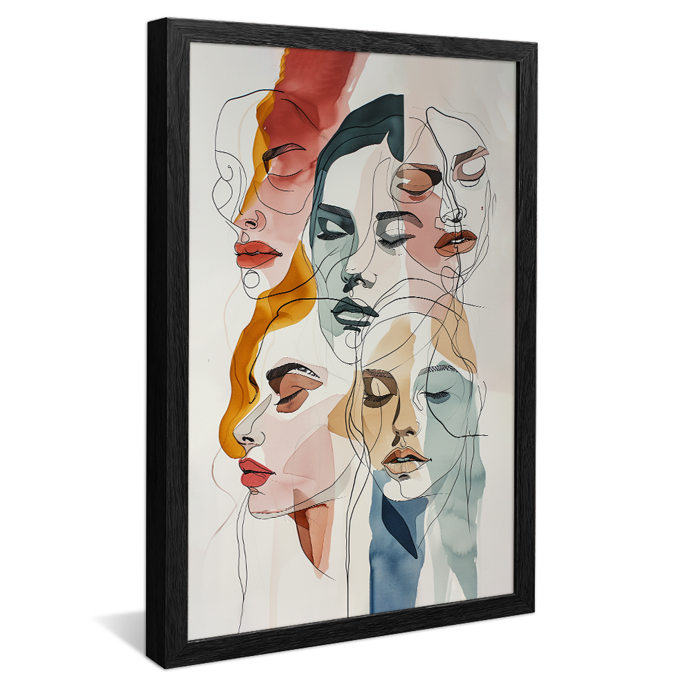 Sketches of Women's Faces Canvas V1066