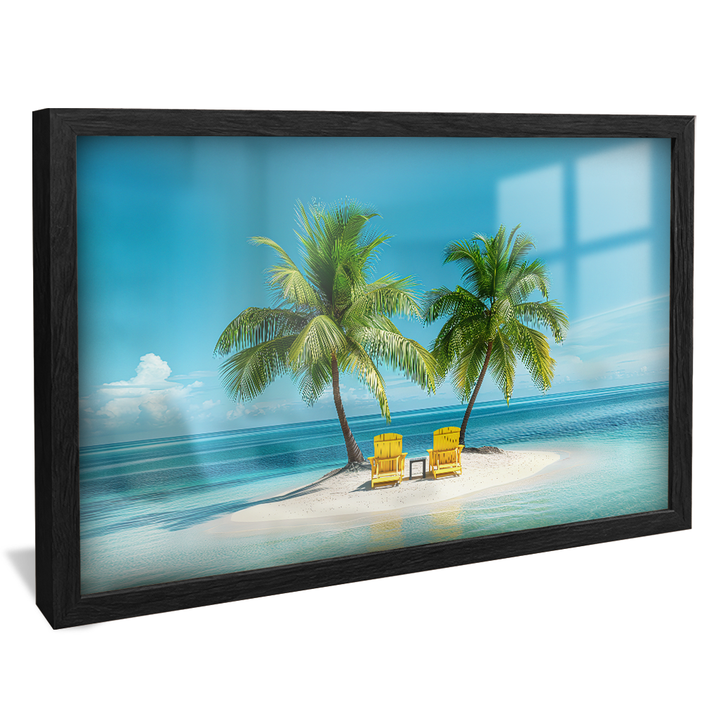 Small Island and Palm Trees V1206 Canvas