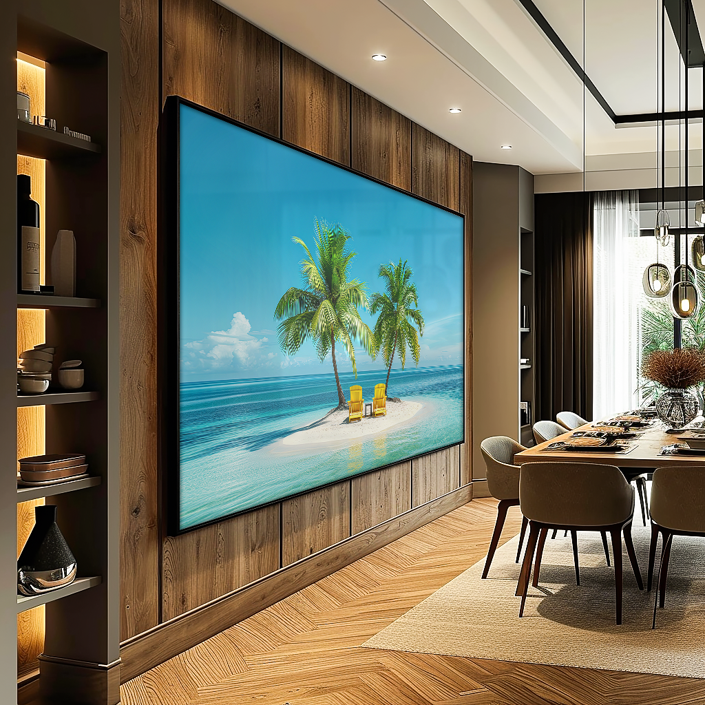 Small Island and Palm Trees V1206 Canvas