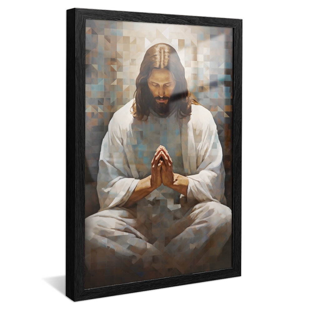 Stained Glass Jesus Praying V736 Canvas