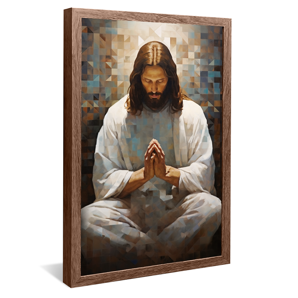 Stained Glass Jesus Praying V736 Canvas