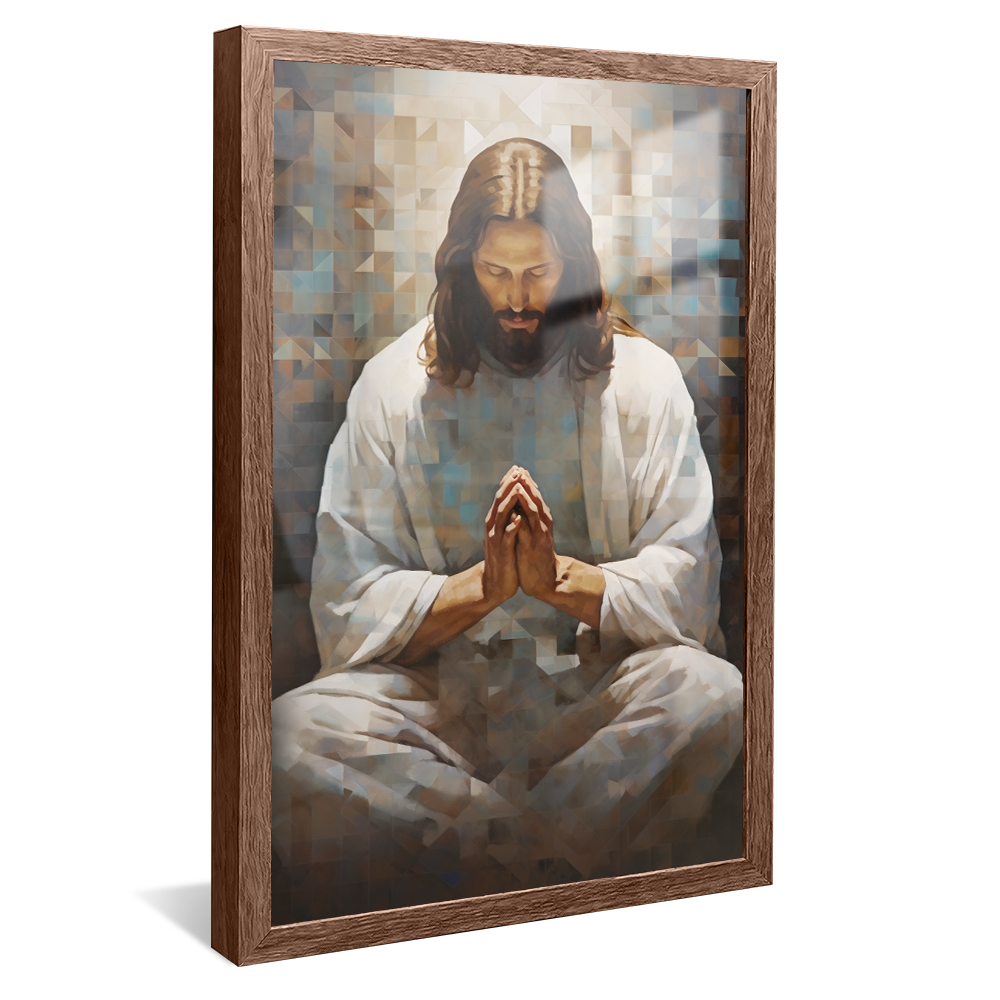 Stained Glass Jesus Praying V736 Canvas