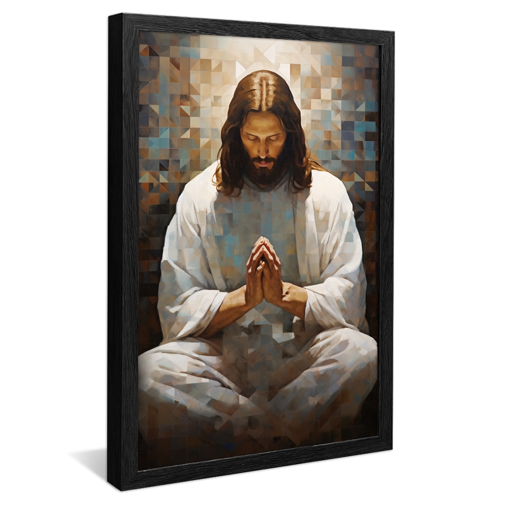 Stained Glass Jesus Praying V736 Canvas