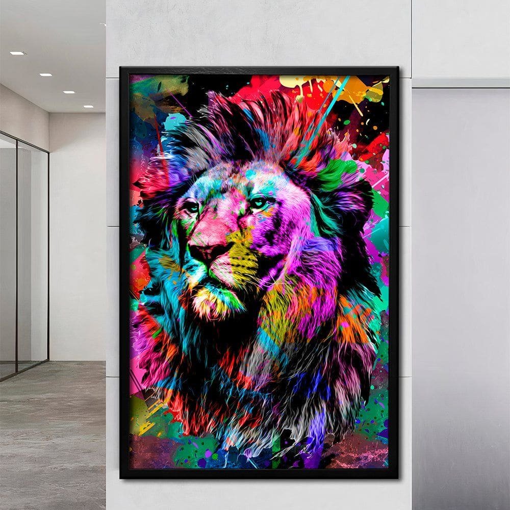 Street Art Lion Canvas