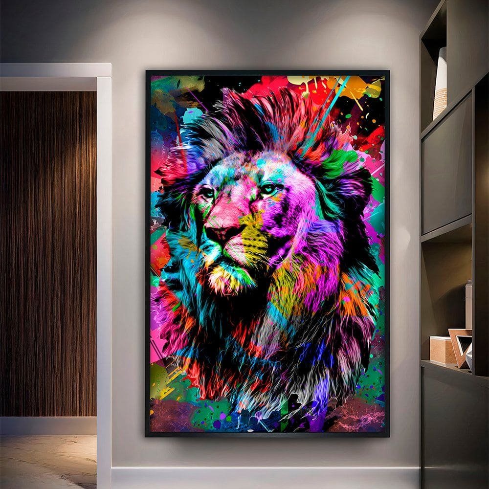 Street Art Lion Canvas