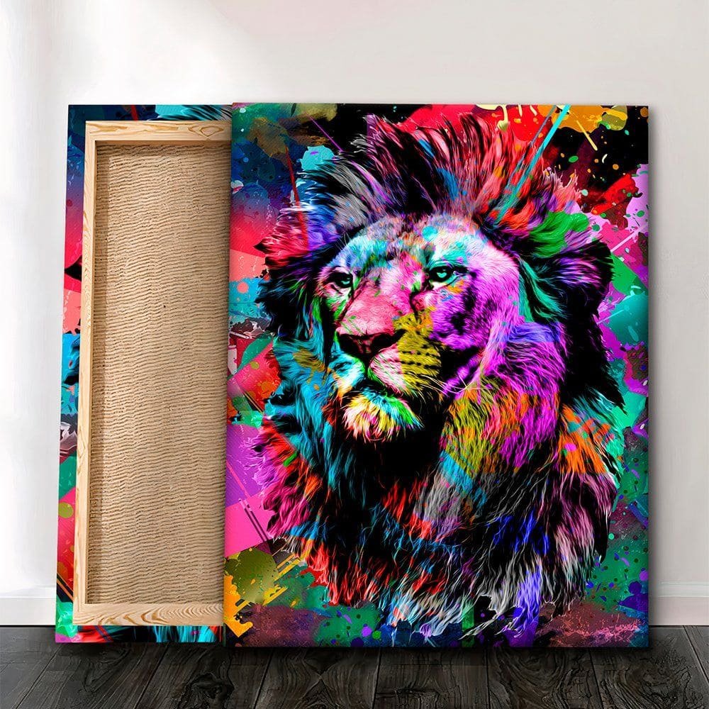 Street Art Lion Canvas