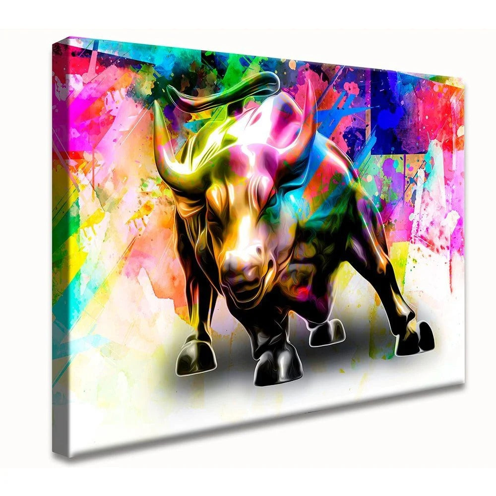 Street Art Wall Street Bull Canvas