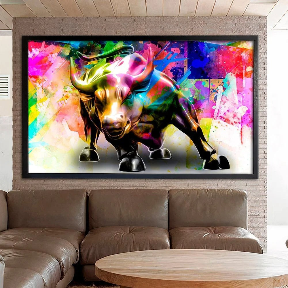 Street Art Wall Street Bull Canvas