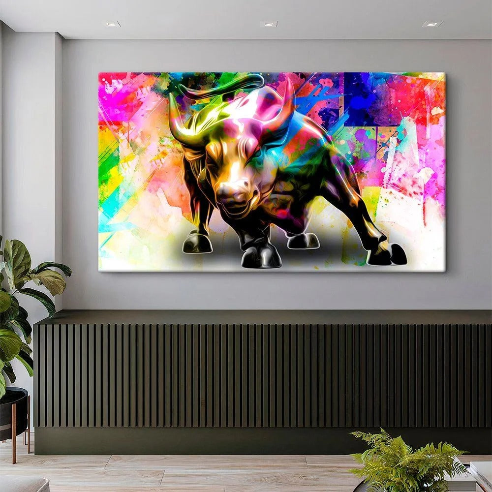 Street Art Wall Street Bull Canvas