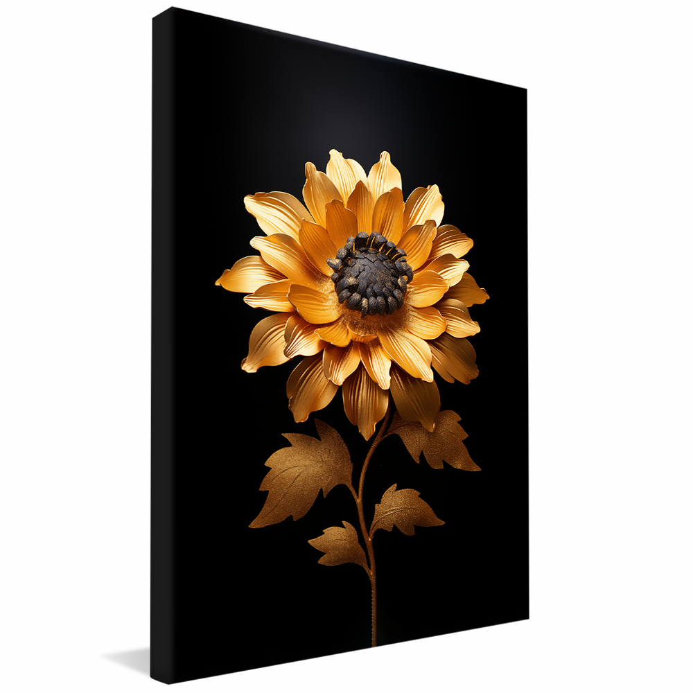 Sunflower on Black Background V983 Canvas