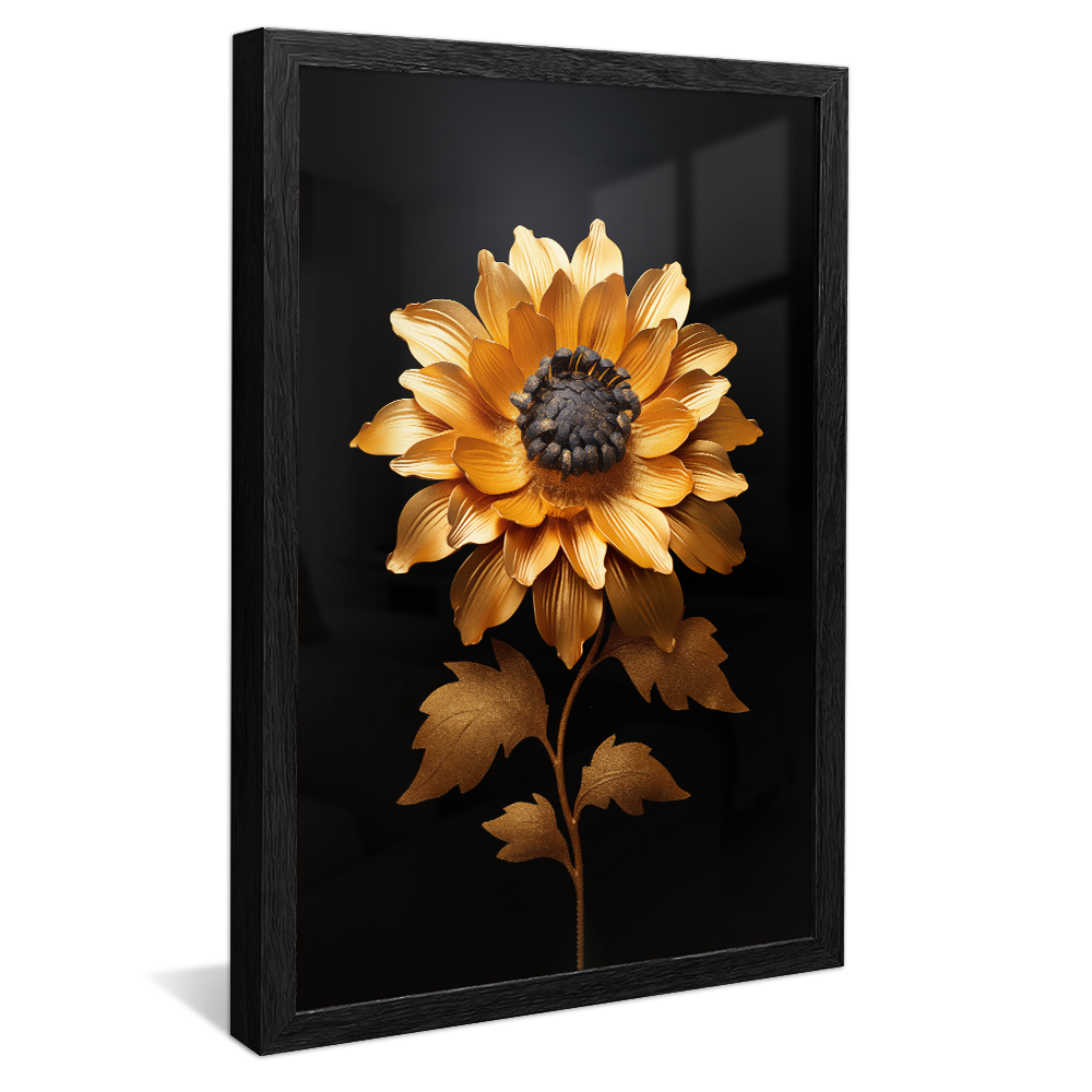 Sunflower on Black Background V983 Canvas