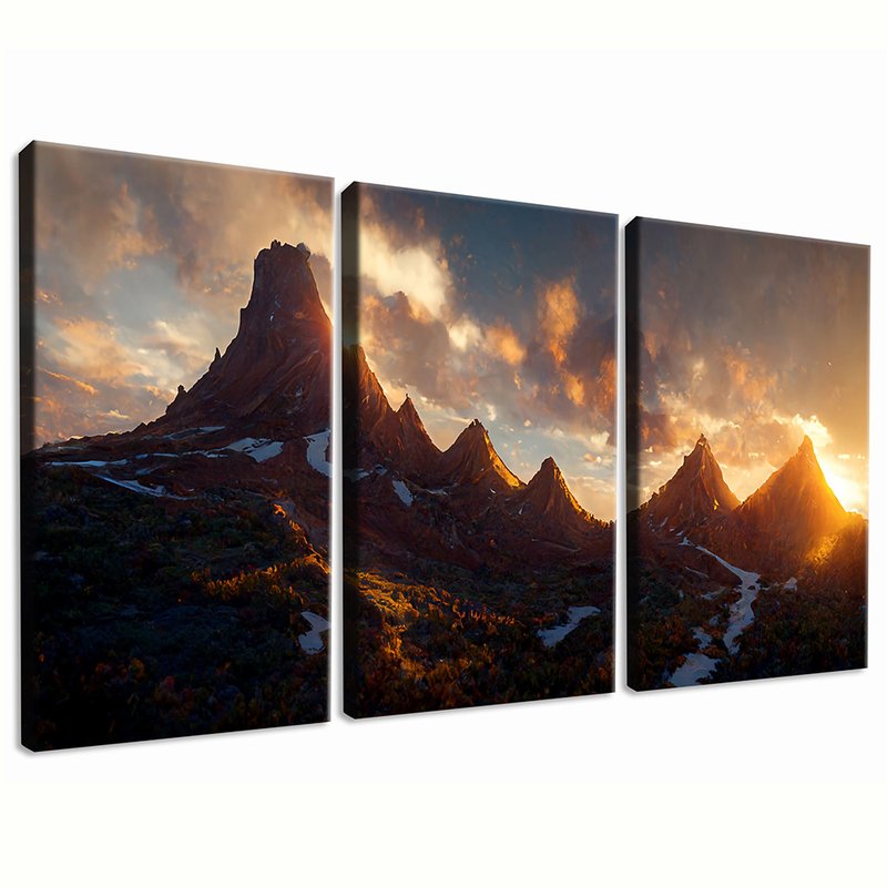 Sunset Mountains 3 -screened Kit Canvas