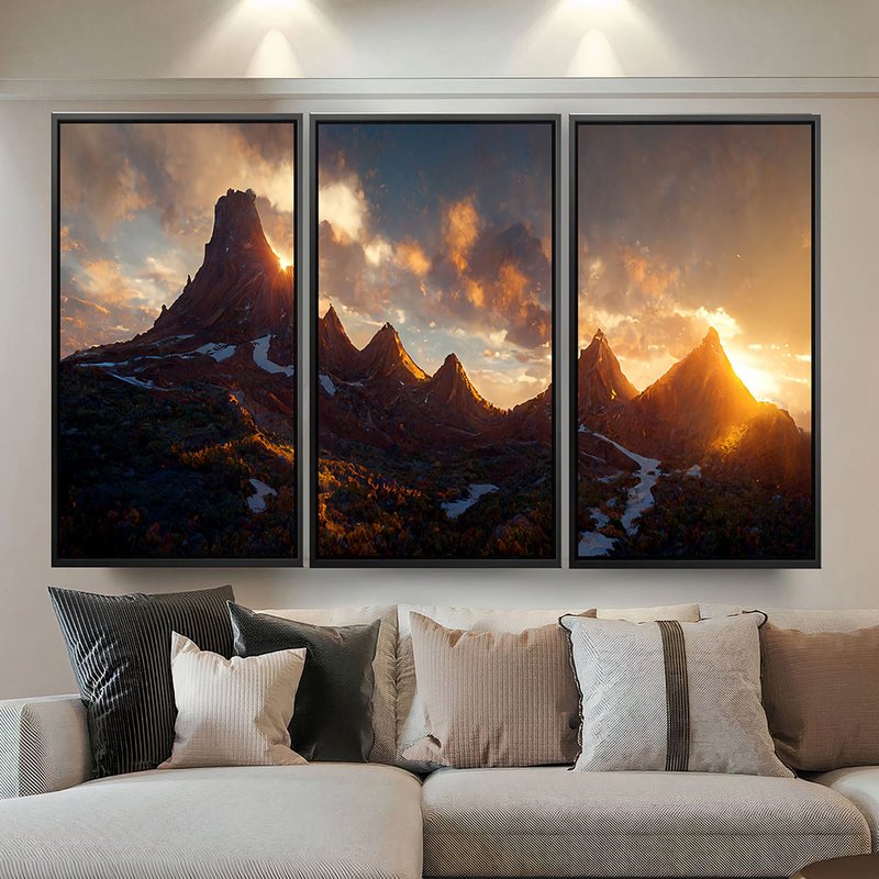 Sunset Mountains 3 -screened Kit Canvas