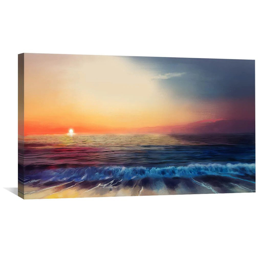 Sunset Sea Landscape Canvas