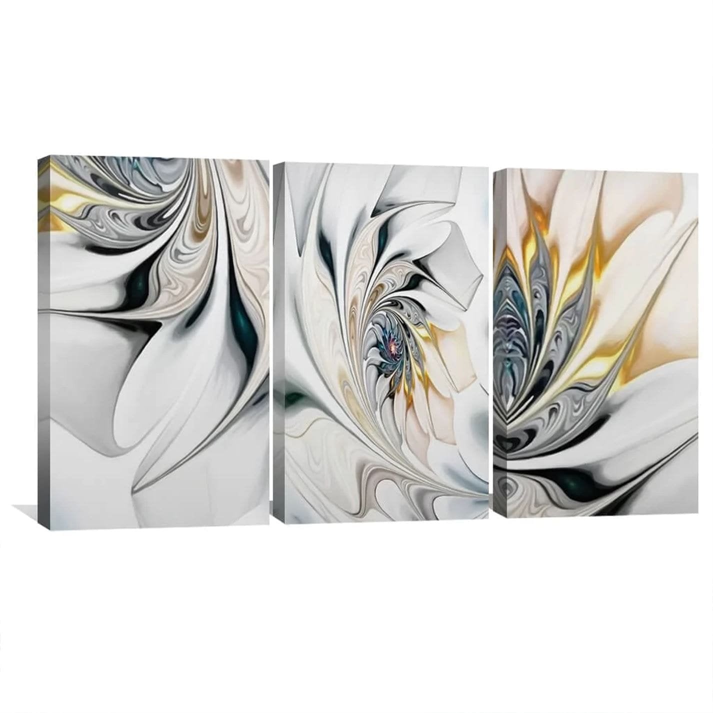 Swirling Beauty Abstract 3-Panel Canvas Set