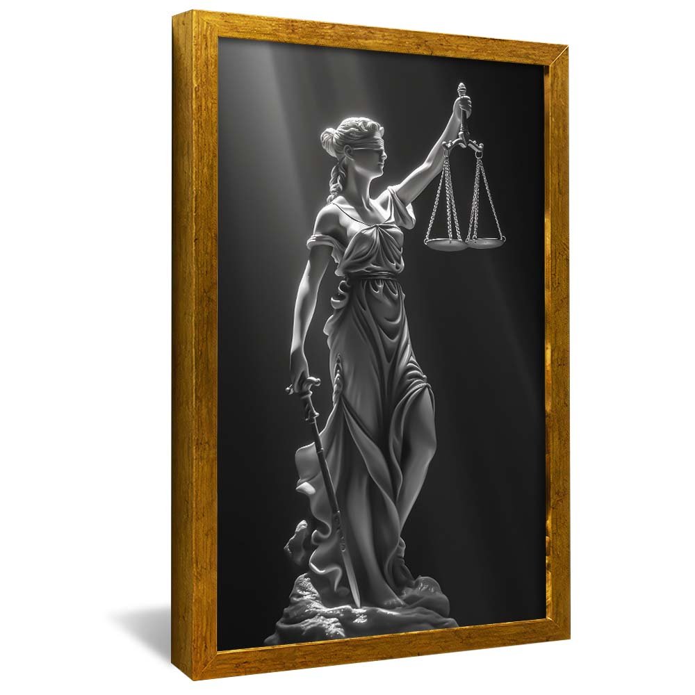 Themis of Justice in Black Canvas