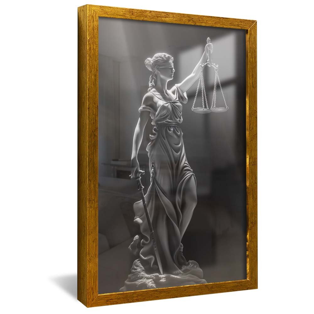 Themis of Justice in Black Canvas