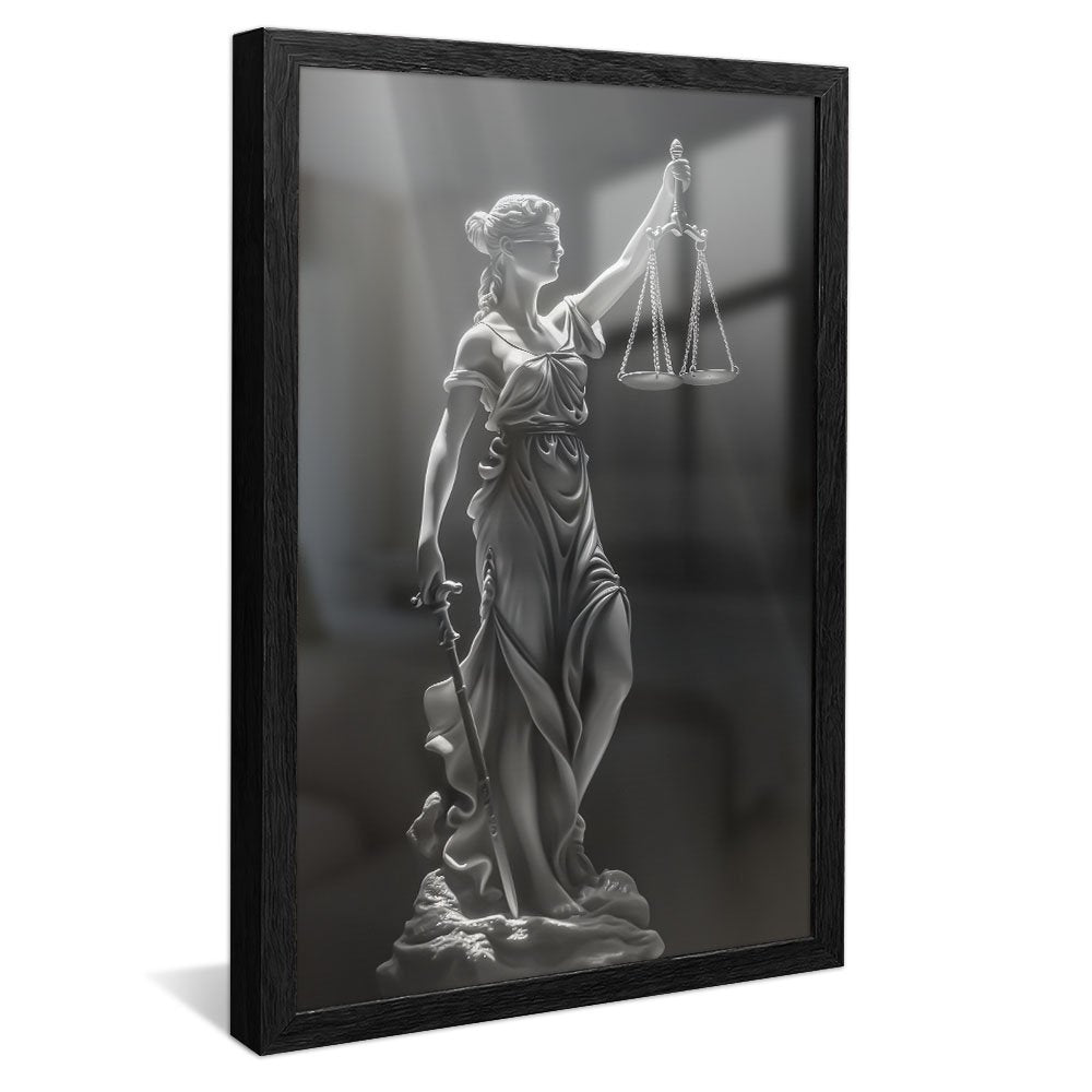 Themis of Justice in Black Canvas