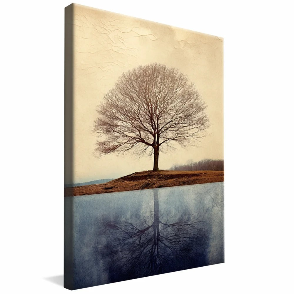 Tree Landscape With Texture Canvas V75