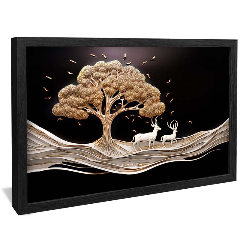 Tree and Deer V2080 Canvas