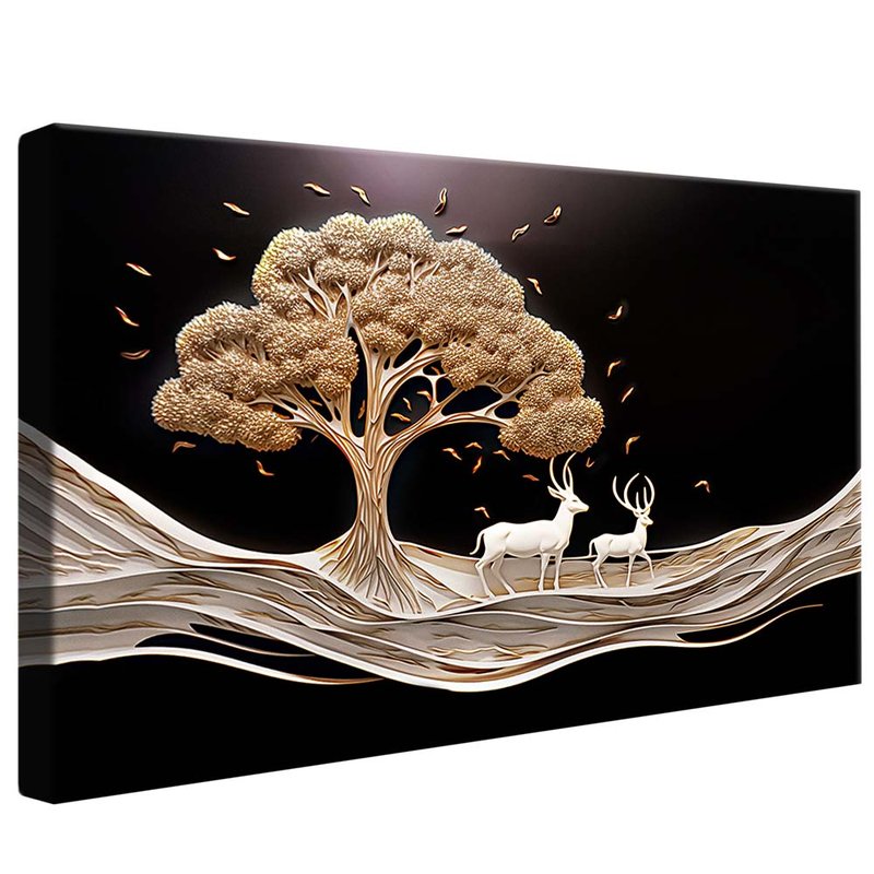 Tree and Deer V2080 Canvas