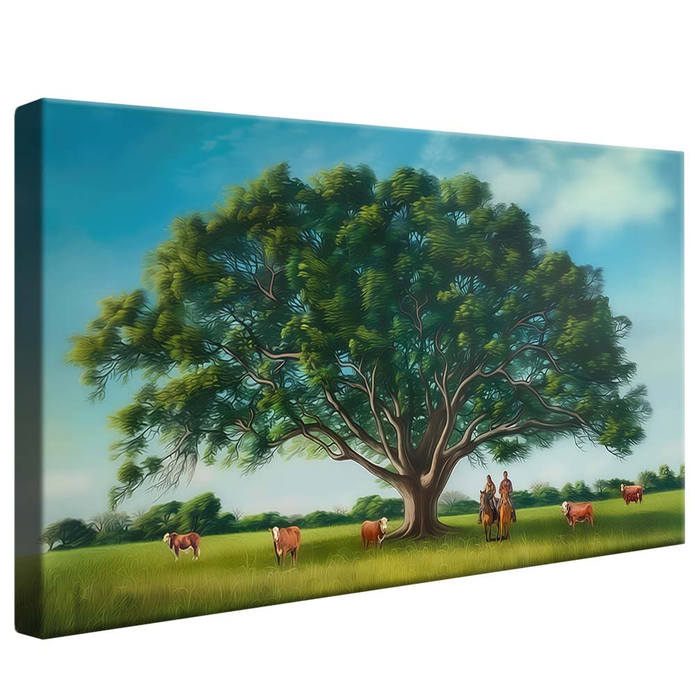 Tree and Field Painting v1990 Canvas